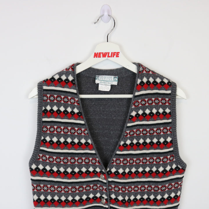 Vintage 90's Braemar Patterned Knit Vest - S-NEWLIFE Clothing