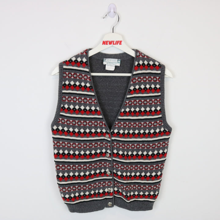 Vintage 90's Braemar Patterned Knit Vest - S-NEWLIFE Clothing