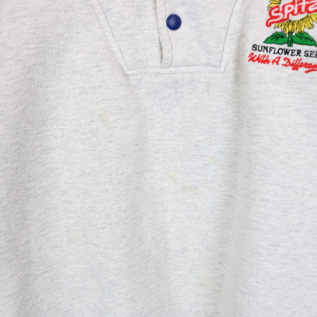Vintage 90's Spitz Sunflower Seeds Quarter Zip Sweater - M-NEWLIFE Clothing