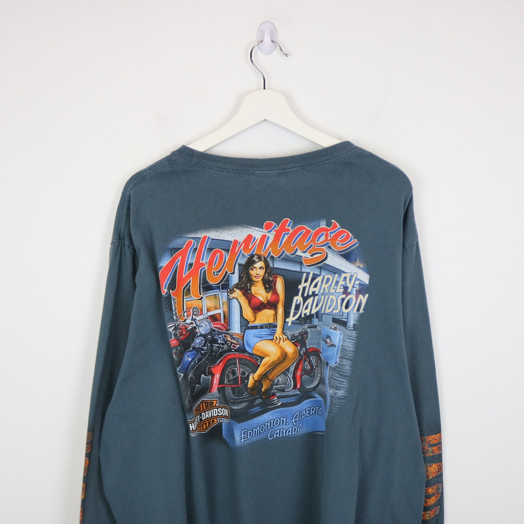 2015 Harley Davidson Edmonton Alberta Long Sleeve Tee - XXL-NEWLIFE Clothing