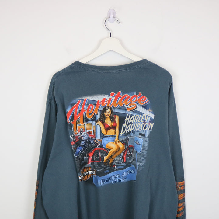 2015 Harley Davidson Edmonton Alberta Long Sleeve Tee - XXL-NEWLIFE Clothing