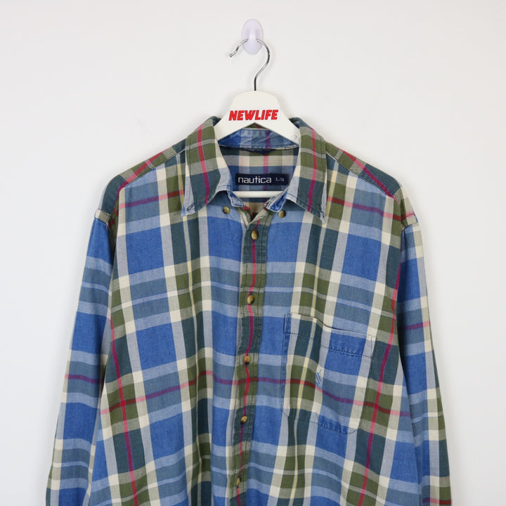 Vintage 90's Nautica Plaid Button Up - L-NEWLIFE Clothing