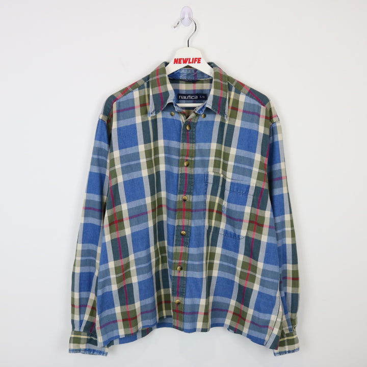 Vintage 90's Nautica Plaid Button Up - L-NEWLIFE Clothing