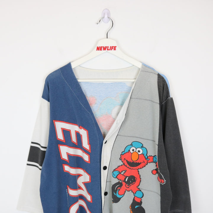 Vintage 90's Sesame Street Elmo Roller Blading Baseball Jersey - L-NEWLIFE Clothing
