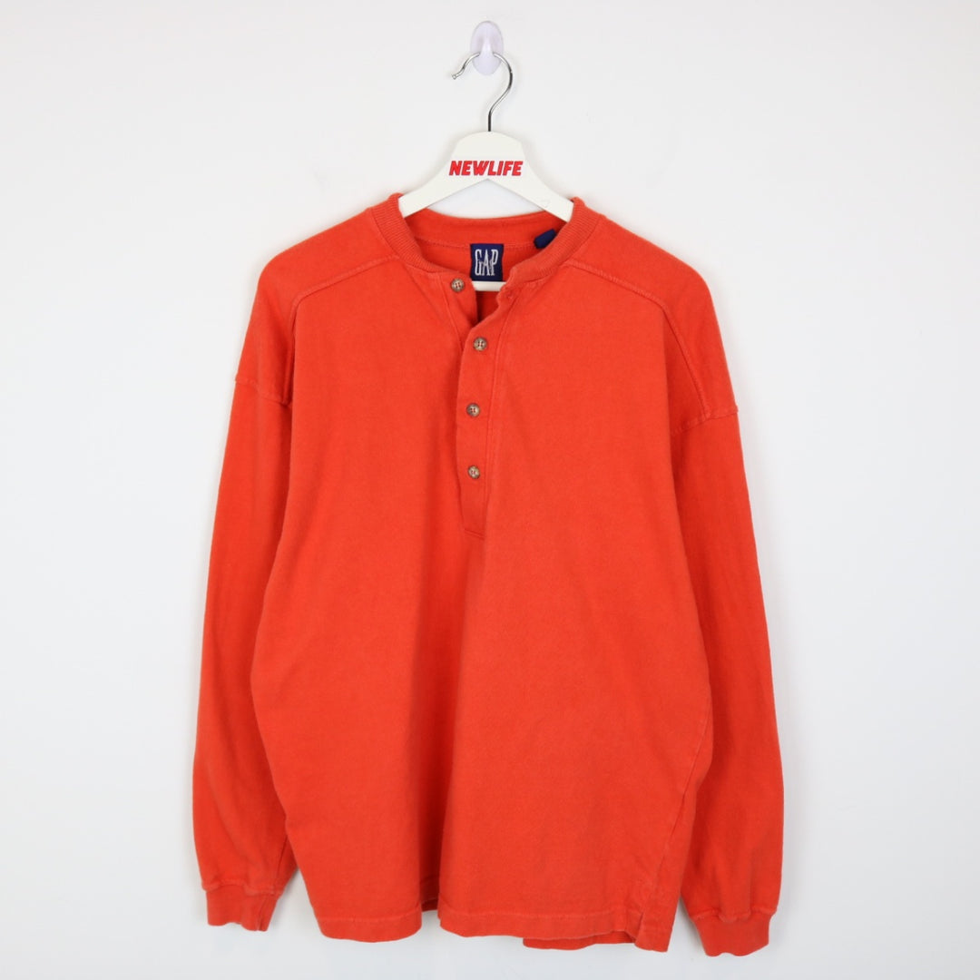 Vintage 90's GAP Henley Long Sleeve Tee - L-NEWLIFE Clothing