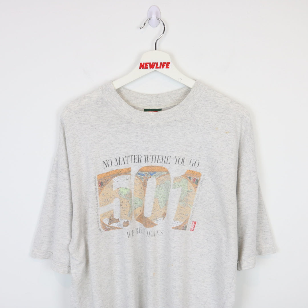 Vintage 90's Levi's 501 Map Tee - L-NEWLIFE Clothing