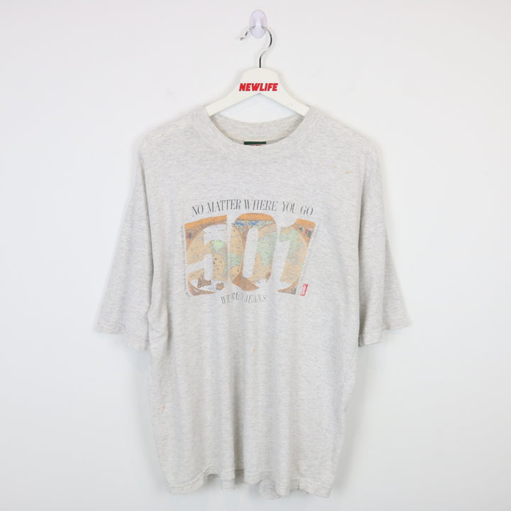 Vintage 90's Levi's 501 Map Tee - L-NEWLIFE Clothing