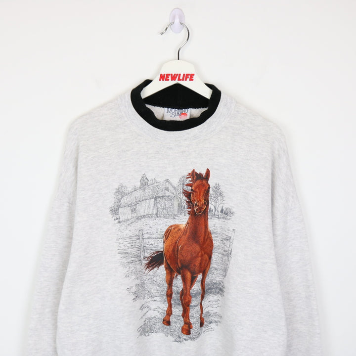 Vintage 90's Horse Nature Crewneck - L-NEWLIFE Clothing
