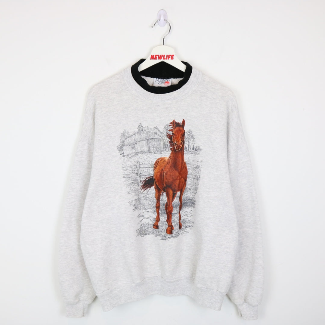 Vintage 90's Horse Nature Crewneck - L-NEWLIFE Clothing