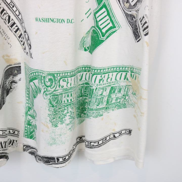 Vintage 90's USA Hundred Dollar Bill Benjamin Tee - L-NEWLIFE Clothing