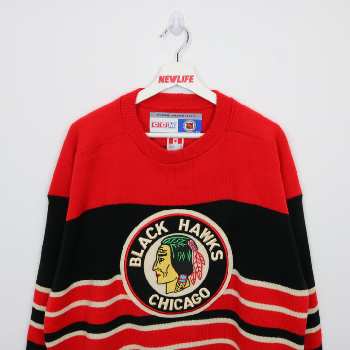 Vintage 90's Chicago Blackhawks Heritage Knit Jersey - XL-NEWLIFE Clothing