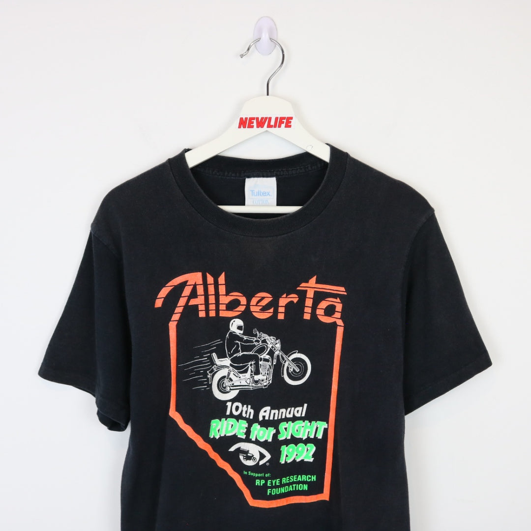 Vintage 1992 Alberta Ride for Sight Biker Tee - S-NEWLIFE Clothing