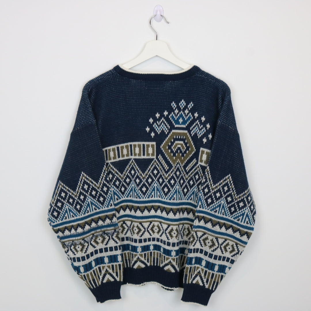 Vintage 80's Impulse Patterned Knit Sweater - M-NEWLIFE Clothing