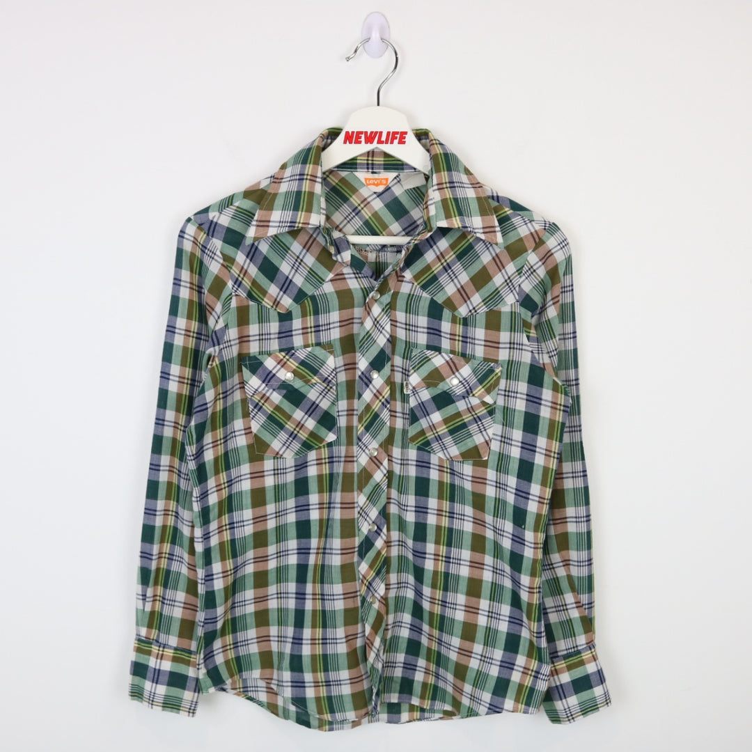 Vintage 80's Levi's White Tab Plaid Button Up - XS-NEWLIFE Clothing