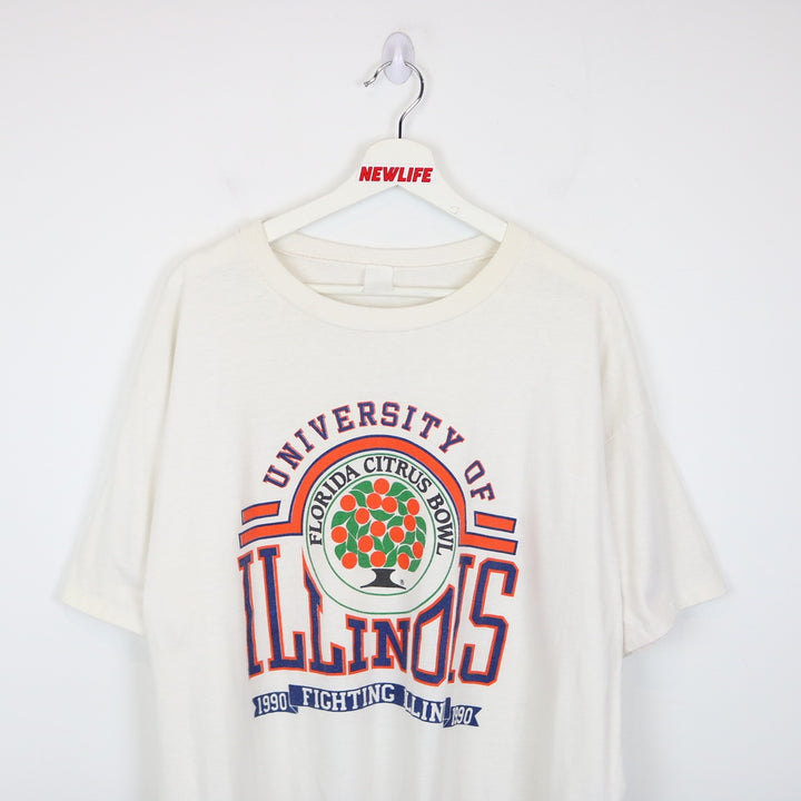 Vintage 1990 University of Illinois Florida Citrus Bowl Tee - XXL-NEWLIFE Clothing