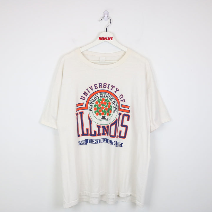 Vintage 1990 University of Illinois Florida Citrus Bowl Tee - XXL-NEWLIFE Clothing