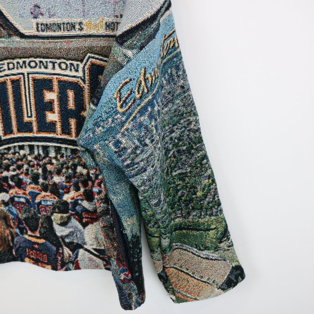 Reworked Edmonton Oilers Custom Tapestry Jacket - M-NEWLIFE Clothing