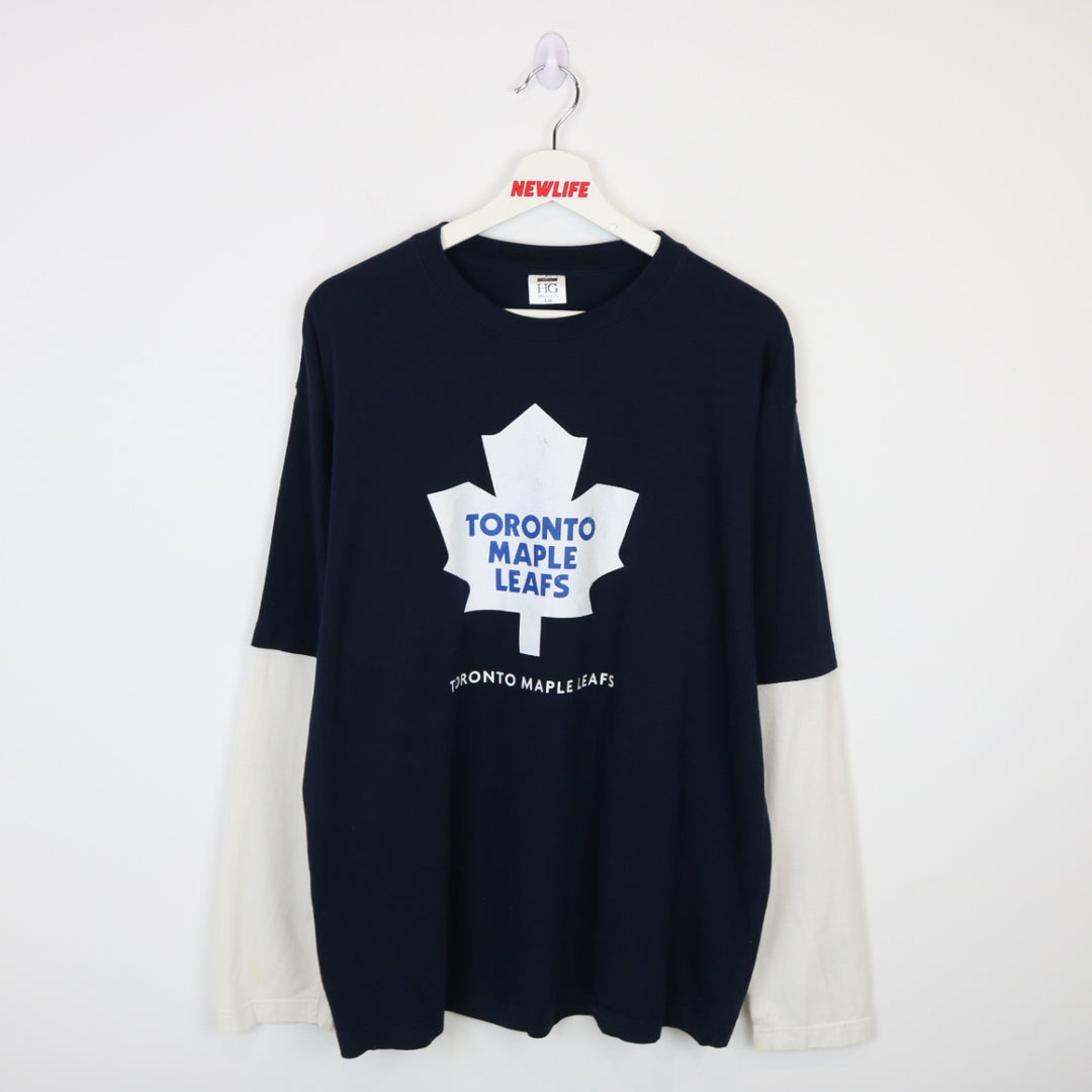 00's Toronto Maple Leafs Long Sleeve Tee - L-NEWLIFE Clothing