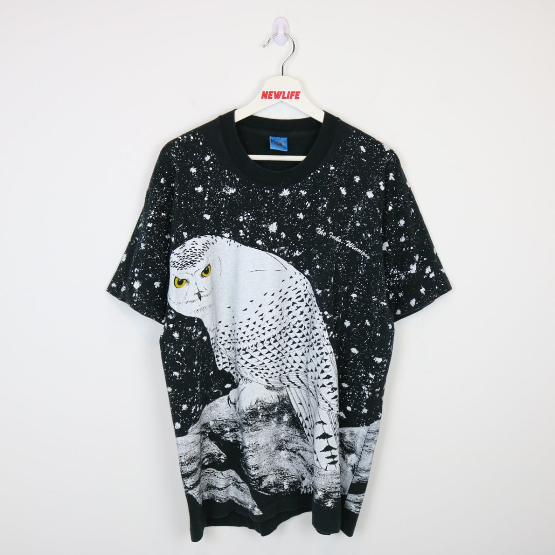 Vintage 90's Owl Nature AOP Winnipeg Tee - L-NEWLIFE Clothing