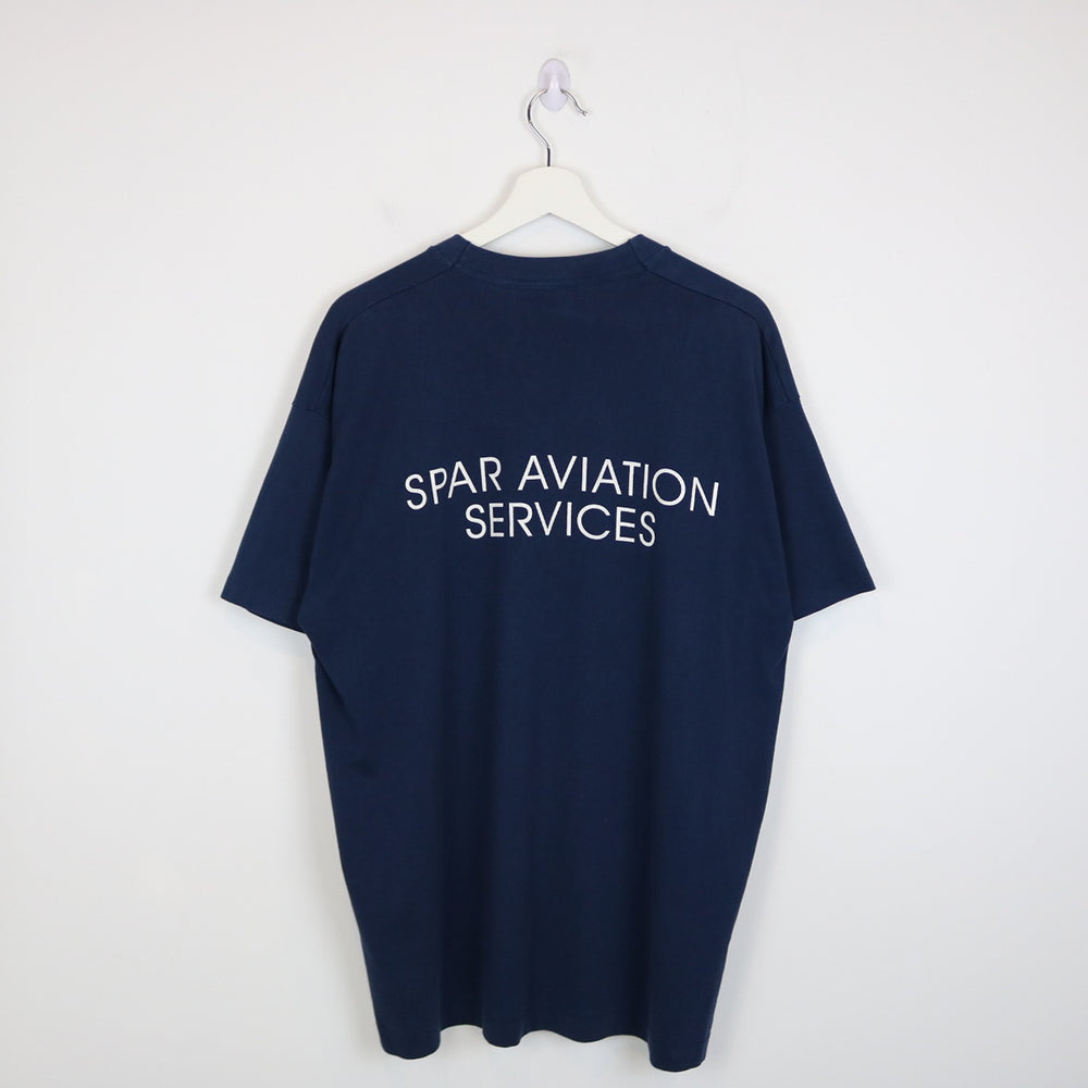 Vintage 90's Spar Aviation Services Space Tee - XL-NEWLIFE Clothing