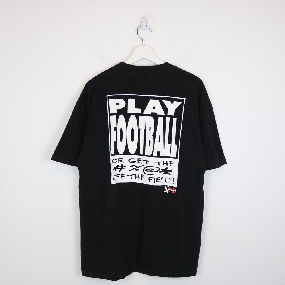 Vintage 90's No Comment Play Football Tee - L-NEWLIFE Clothing