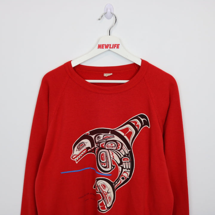 Vintage 80's Haida Killer Whale Crewneck - L-NEWLIFE Clothing