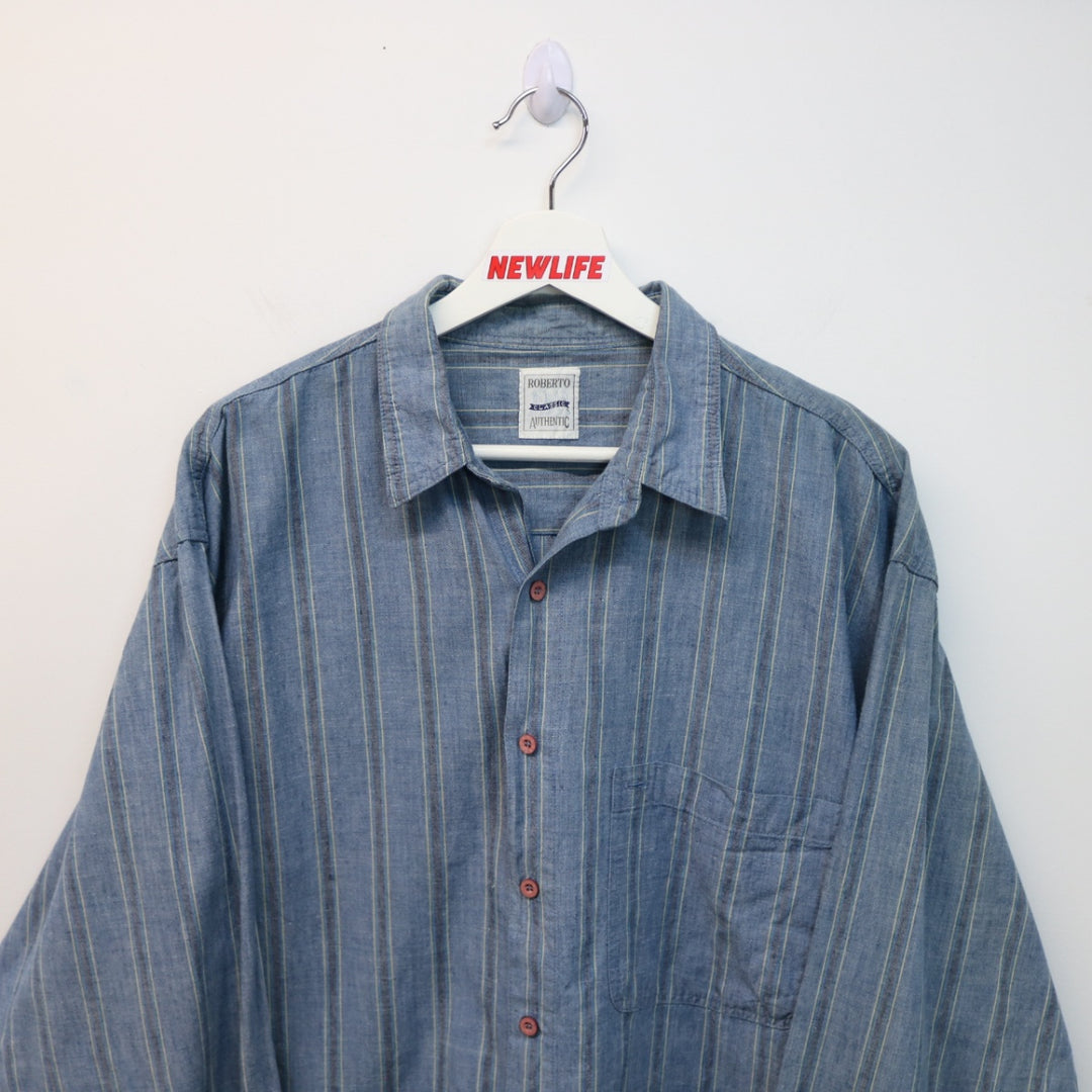 Vintage 90's Roberto Striped Button Up - M-NEWLIFE Clothing