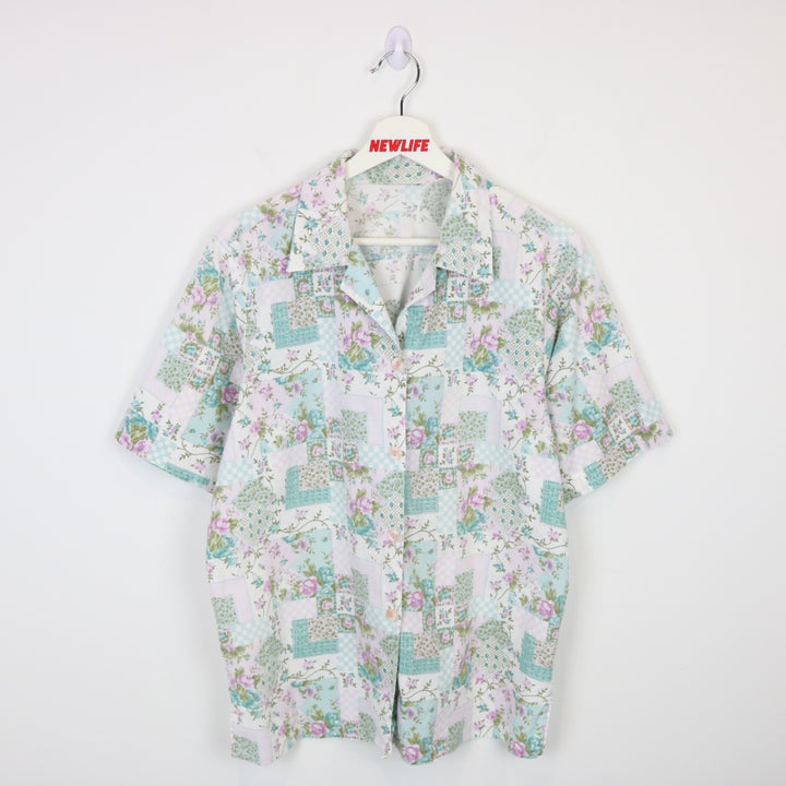 Vintage 90's Floral Patterned Short Sleeve Button Up - S/M-NEWLIFE Clothing