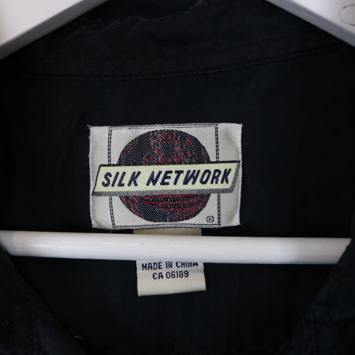 Vintage 90's Silk Network Short Sleeve Button Up - L-NEWLIFE Clothing
