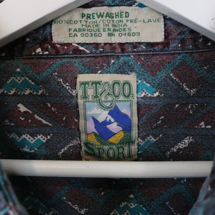 Vintage 90's TT&Co Patterned Button Up - XL-NEWLIFE Clothing
