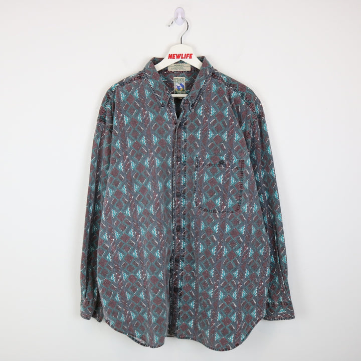 Vintage 90's TT&Co Patterned Button Up - XL-NEWLIFE Clothing