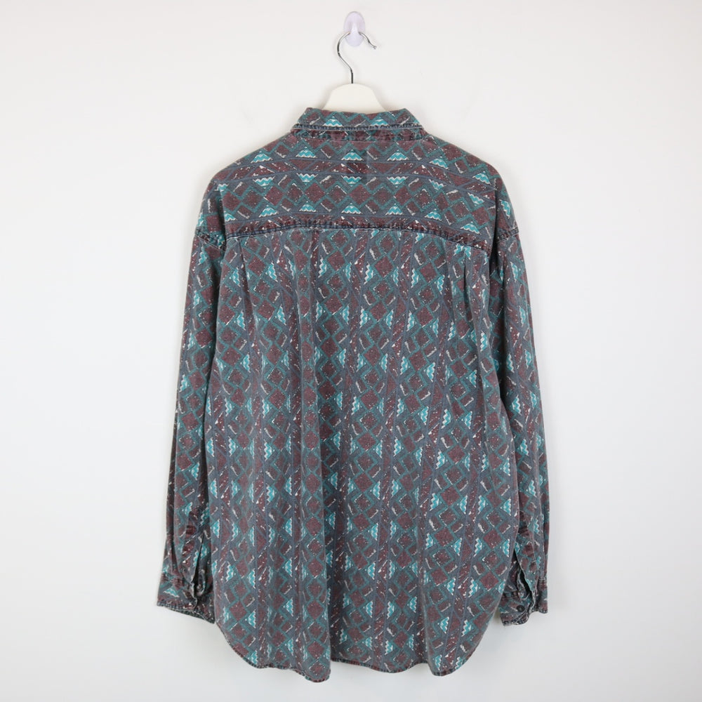 Vintage 90's TT&Co Patterned Button Up - XL-NEWLIFE Clothing