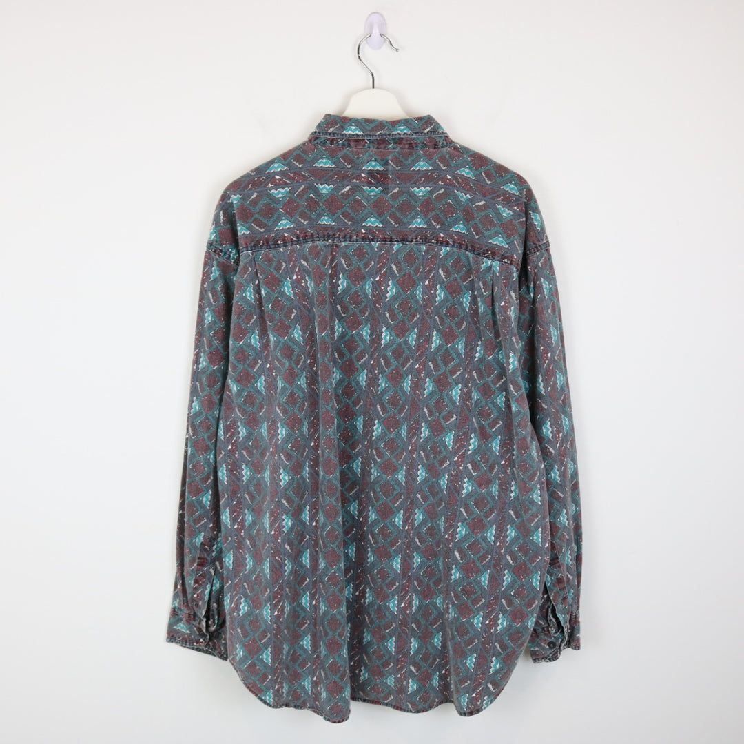 Vintage 90's TT&Co Patterned Button Up - XL-NEWLIFE Clothing