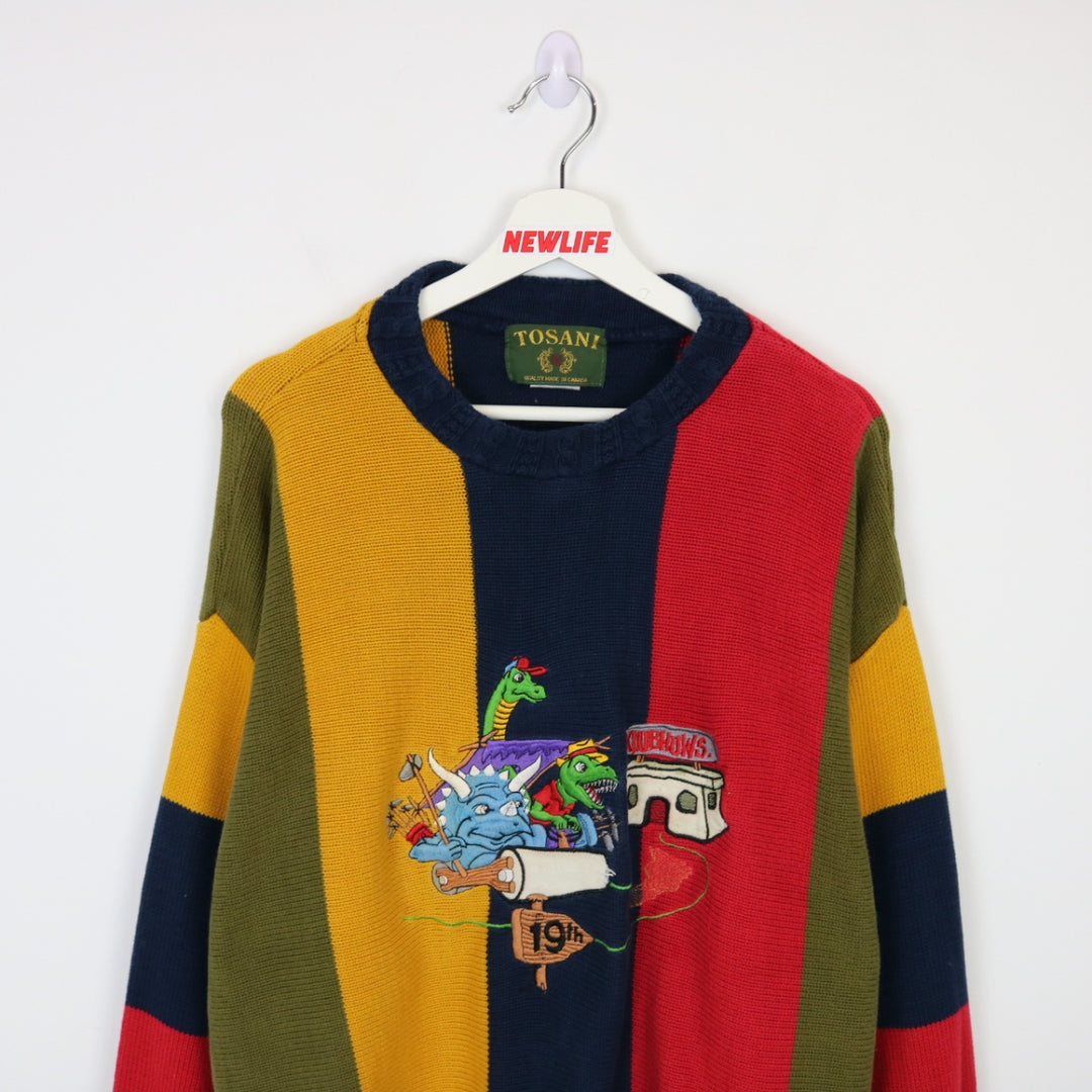 Vintage 90's Klubhows Dinosaur Golf Knit Sweater - L-NEWLIFE Clothing