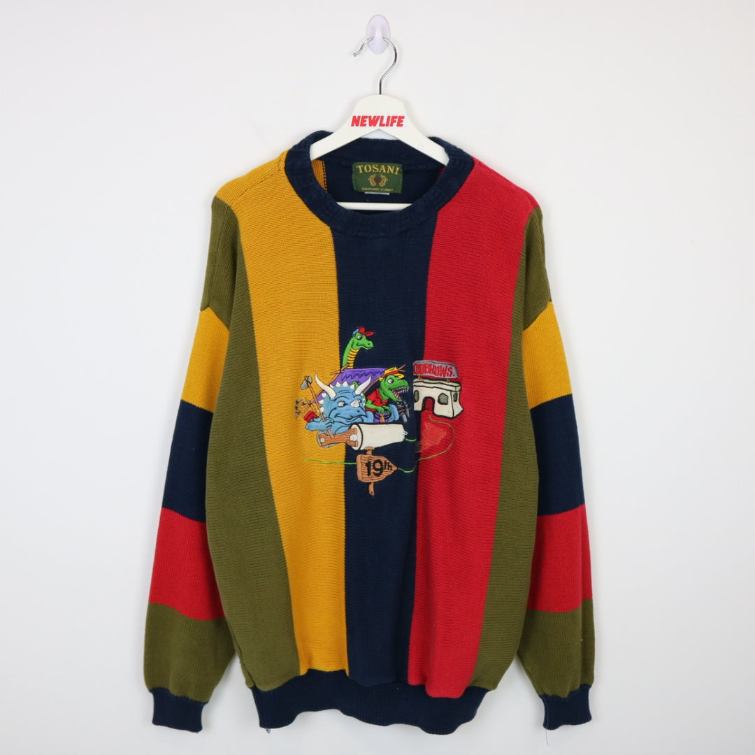 Vintage 90's Klubhows Dinosaur Golf Knit Sweater - L-NEWLIFE Clothing