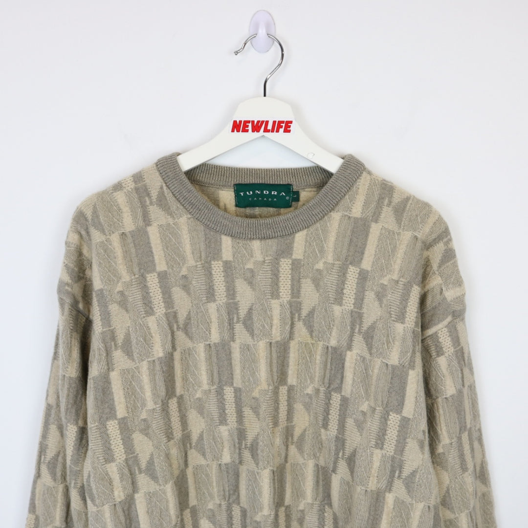 VIntage 90's Tundra Textured Wool Knit Sweater - S-NEWLIFE Clothing