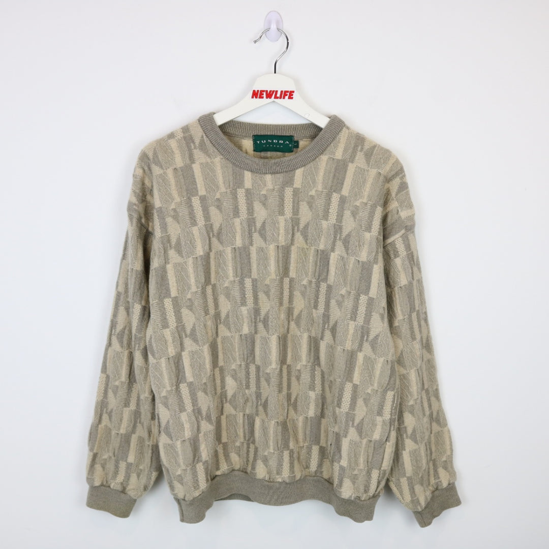 VIntage 90's Tundra Textured Wool Knit Sweater - S-NEWLIFE Clothing