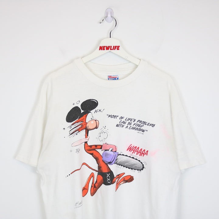 Vintage 1994 Bill The Cat Chainsaw Tee - L-NEWLIFE Clothing
