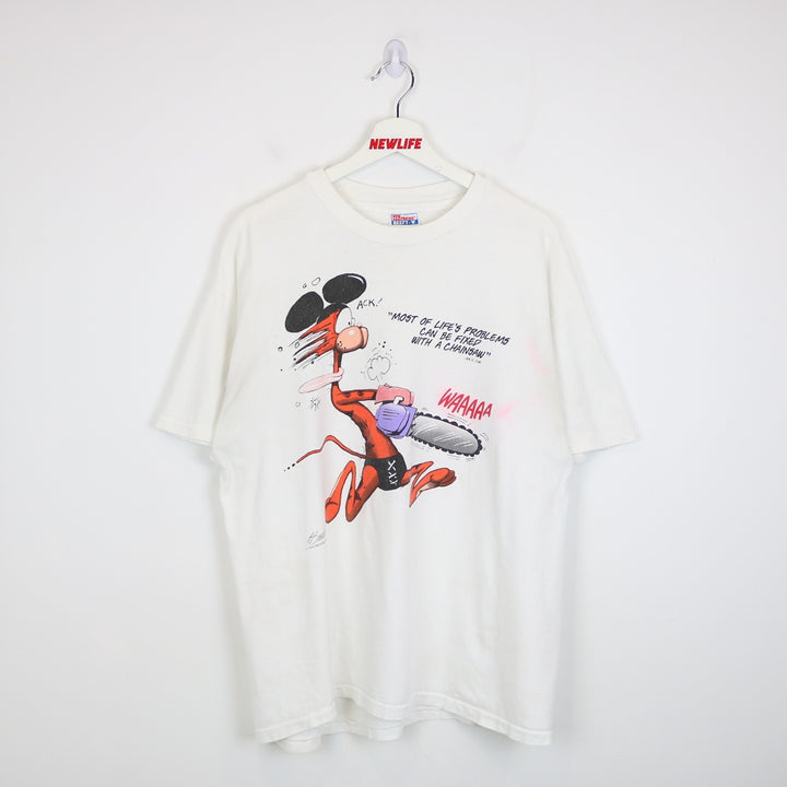 Vintage 1994 Bill The Cat Chainsaw Tee - L-NEWLIFE Clothing