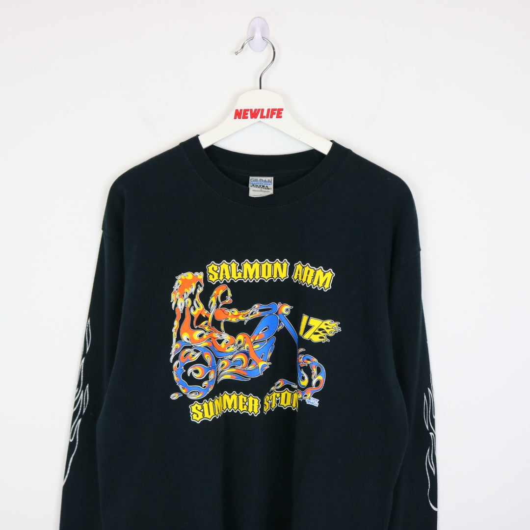 VIntage 2005 Salmon Arm Summer Stomp Biker Long Sleeve Tee - L-NEWLIFE Clothing