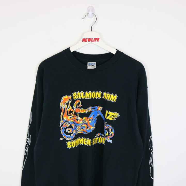 VIntage 2005 Salmon Arm Summer Stomp Biker Long Sleeve Tee - L-NEWLIFE Clothing