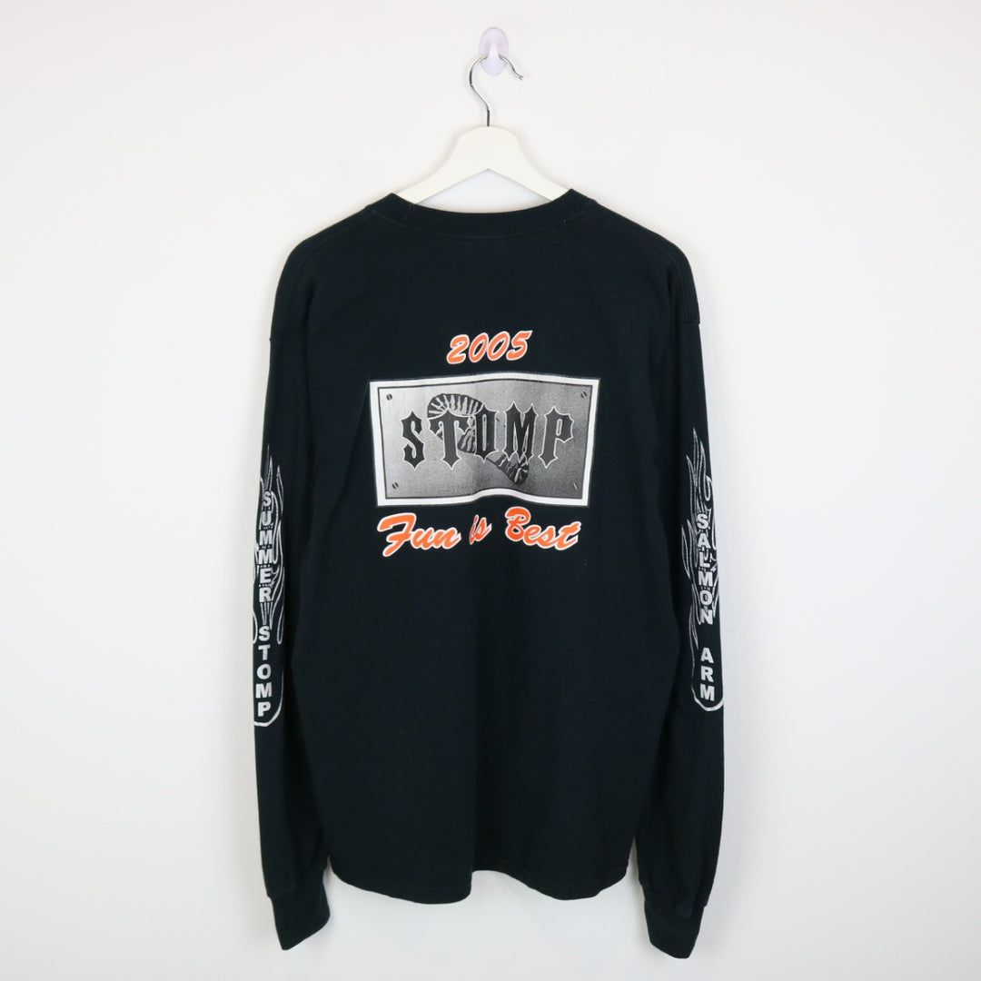 VIntage 2005 Salmon Arm Summer Stomp Biker Long Sleeve Tee - L-NEWLIFE Clothing