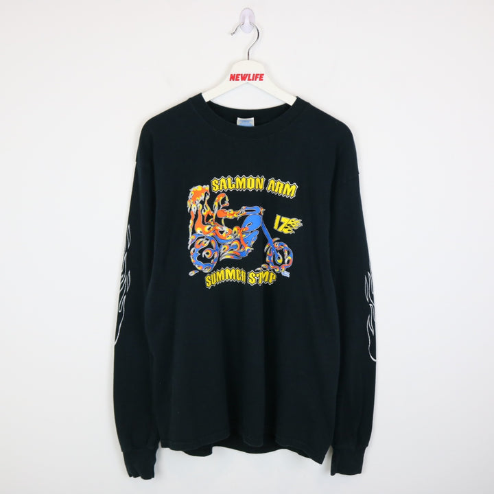 VIntage 2005 Salmon Arm Summer Stomp Biker Long Sleeve Tee - L-NEWLIFE Clothing