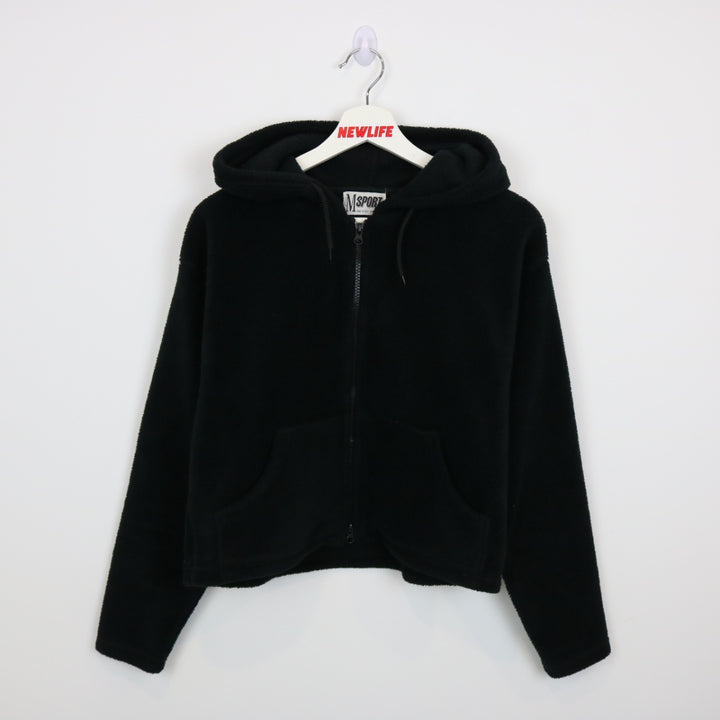 Vintage 90's Blank Cropped Fleece Zip Up Hoodie - S-NEWLIFE Clothing