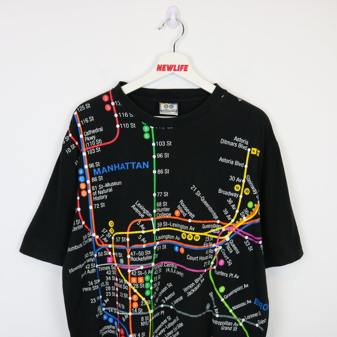 Vintage 90's New York Subway Line Tee - XL-NEWLIFE Clothing