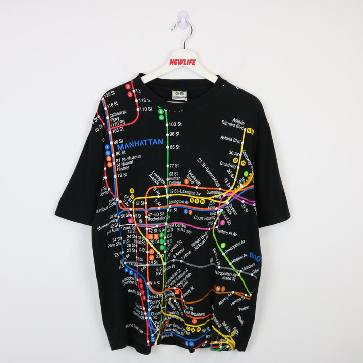 Vintage 90's New York Subway Line Tee - XL-NEWLIFE Clothing