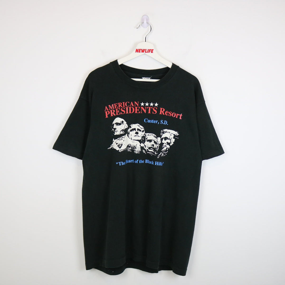 Vintage 90's American Presidents Resort Mount Rushmore Tee - L-NEWLIFE Clothing