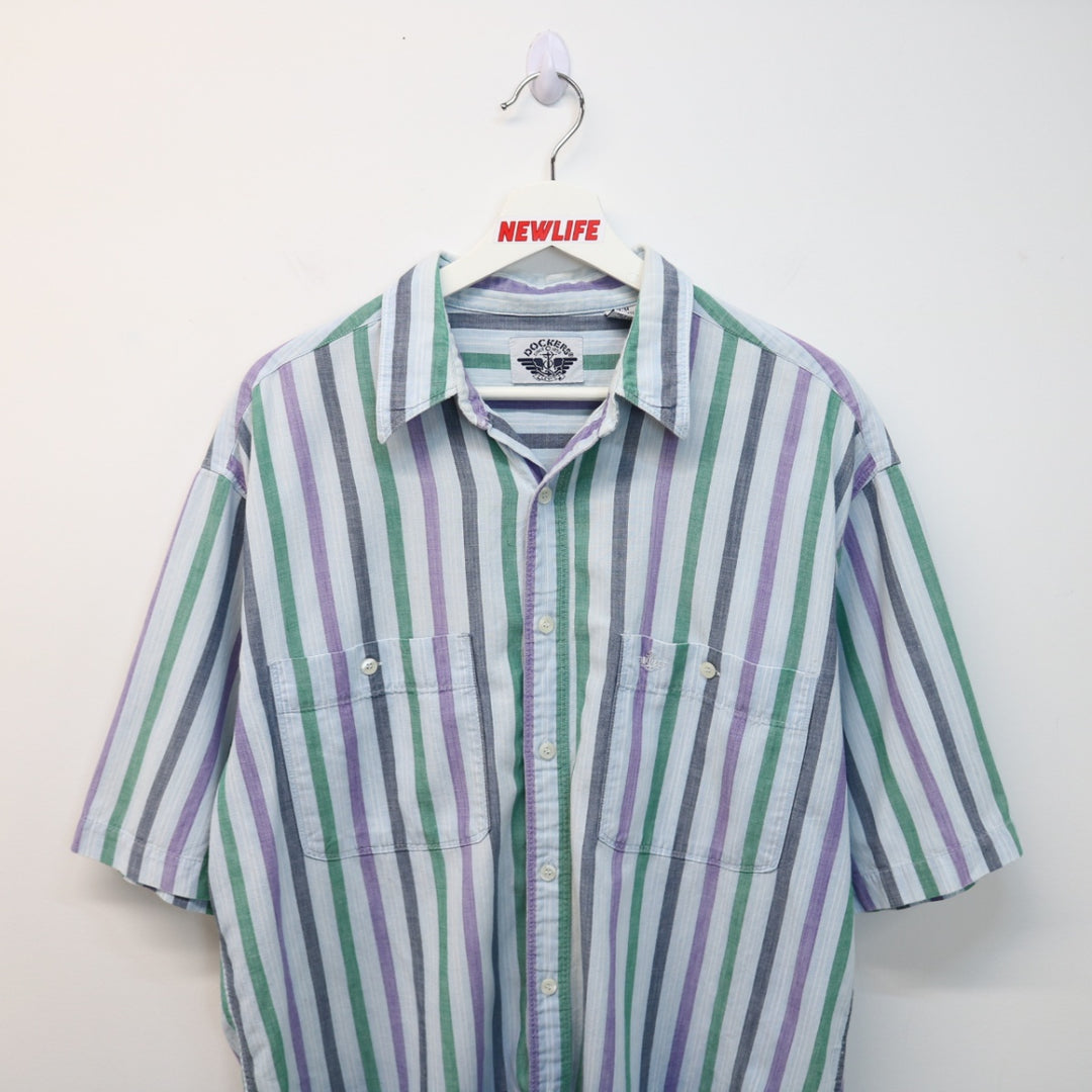 Vintage 90's Dockers Striped Button Up - M-NEWLIFE Clothing