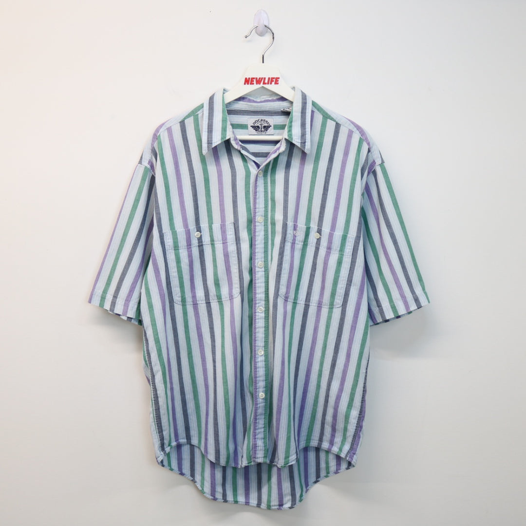 Vintage 90's Dockers Striped Button Up - M-NEWLIFE Clothing