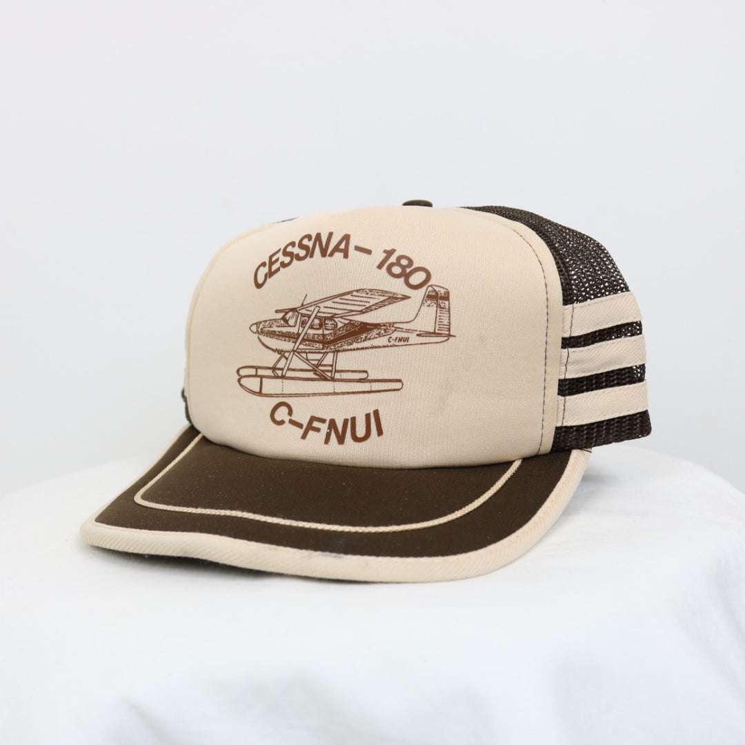 Vintage 80's Cessna-180 Seaplane Trucker Hat - OS-NEWLIFE Clothing